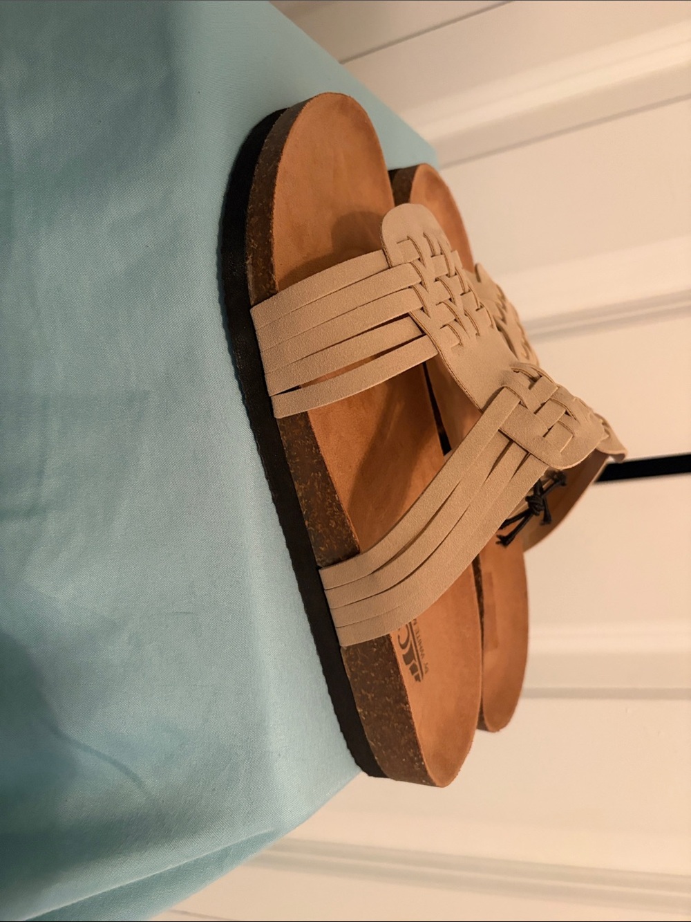 White Mountain Tan Woven Slide Sandals - Picture 3 of 5
